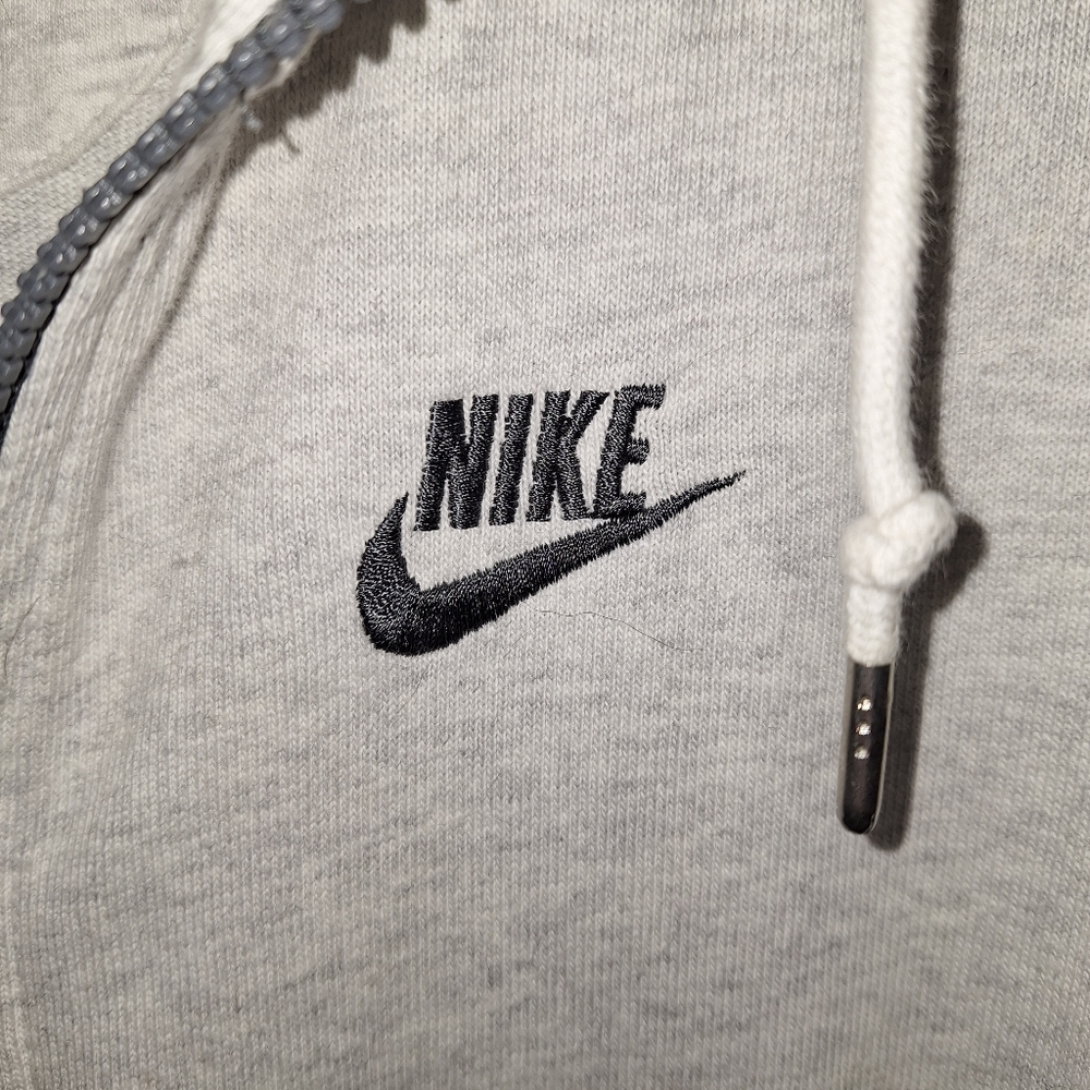 Nike Sportswear Gray/White Heathered Zip-Up Hoodie Size 2XLT - Picture 4 of 6